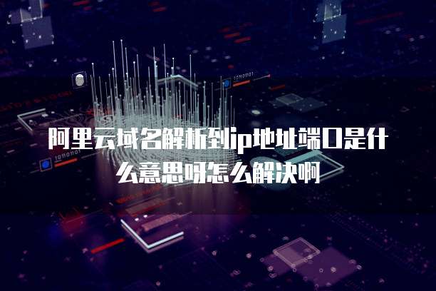 阿里云域名解析到ip地址端口是什么意思呀怎么解决啊