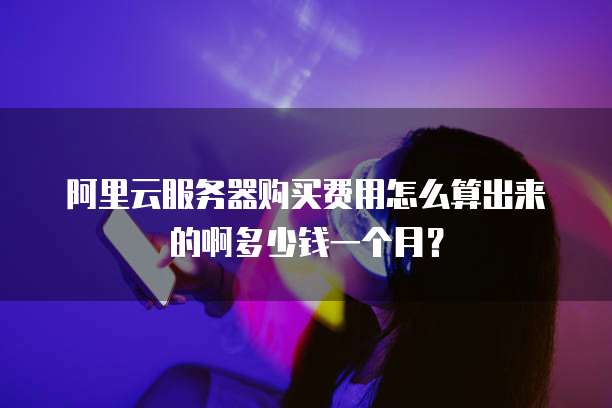 阿里云服务器购买费用怎么算出来的啊多少钱一个月?