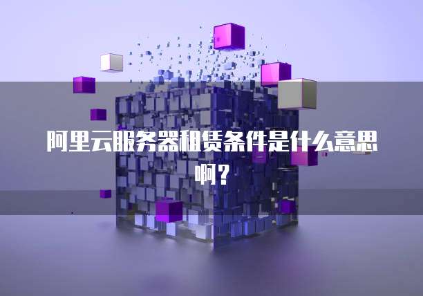 阿里云服务器租赁条件是什么意思啊?