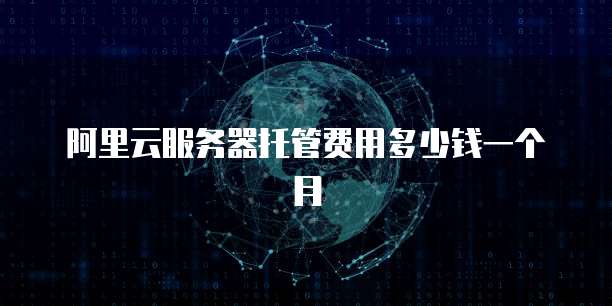 阿里云服务器托管费用多少钱一个月