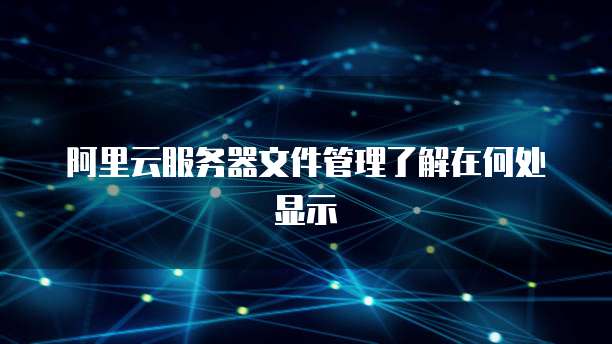 阿里云服务器文件管理了解在何处显示