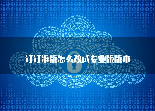 钉钉准版怎么改成专业版版本