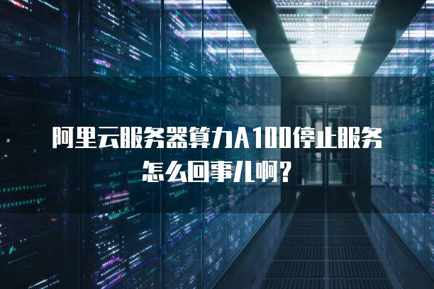 阿里云服务器算力A100停止服务怎么回事儿啊?