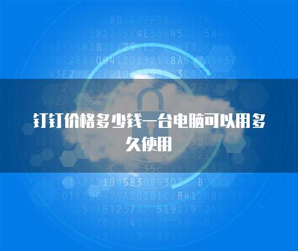 钉钉价格多少钱一台电脑可以用多久使用