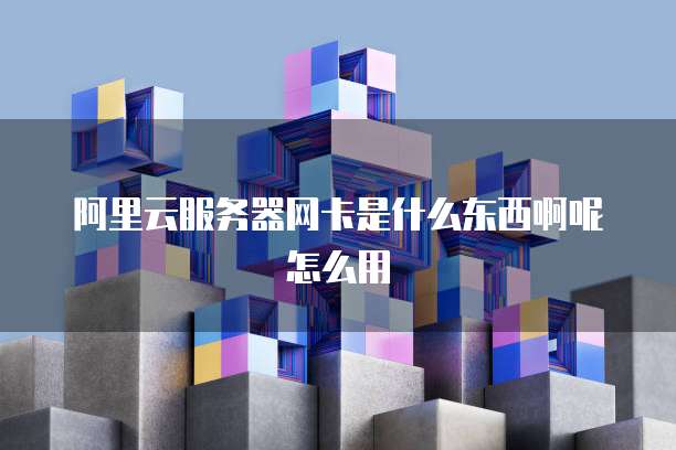 阿里云服务器网卡是什么东西啊呢怎么用