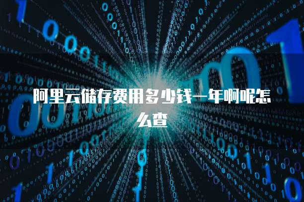阿里云储存费用多少钱一年啊呢怎么查
