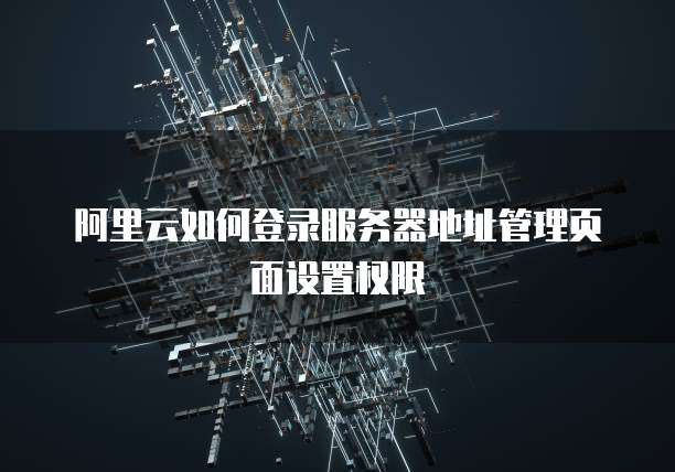 阿里云如何登录服务器地址管理页面设置权限