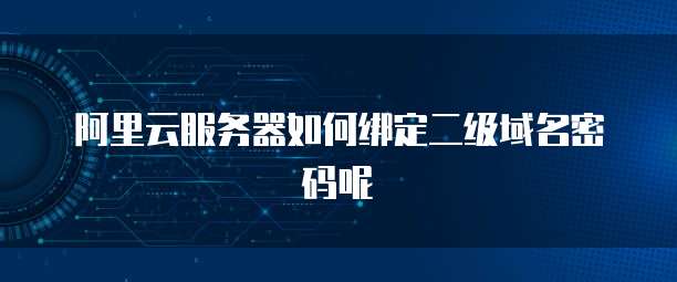 阿里云服务器如何绑定二级域名密码呢