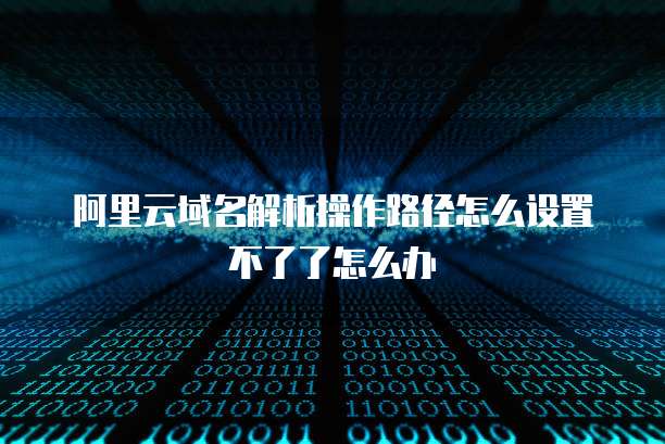 阿里云域名解析操作路径怎么设置不了了怎么办
