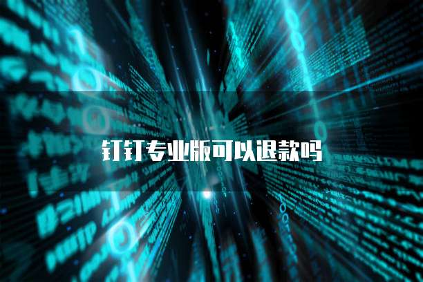 钉钉专业版可以退款吗
