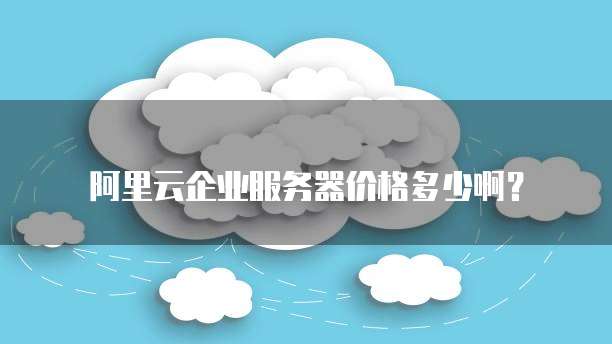 阿里云企业服务器价格多少啊?