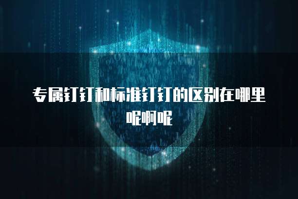 专属钉钉和标准钉钉的区别在哪里呢啊呢