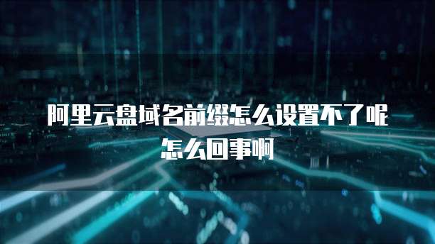 阿里云盘域名前缀怎么设置不了呢怎么回事啊