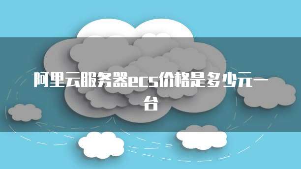 阿里云服务器ecs价格是多少元一台