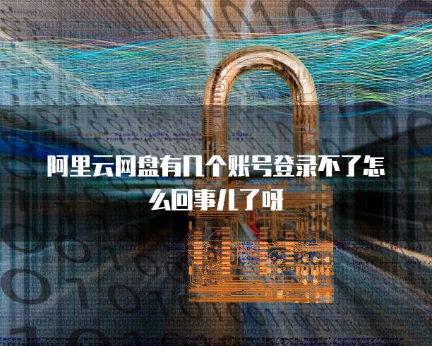 阿里云网盘有几个账号登录不了怎么回事儿了呀