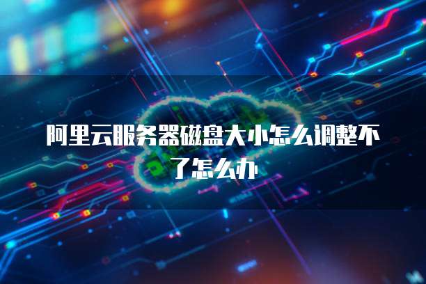 阿里云服务器磁盘大小怎么调整不了怎么办