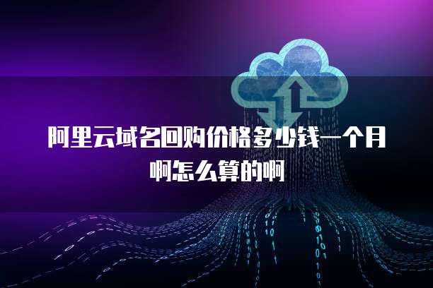 阿里云域名回购价格多少钱一个月啊怎么算的啊