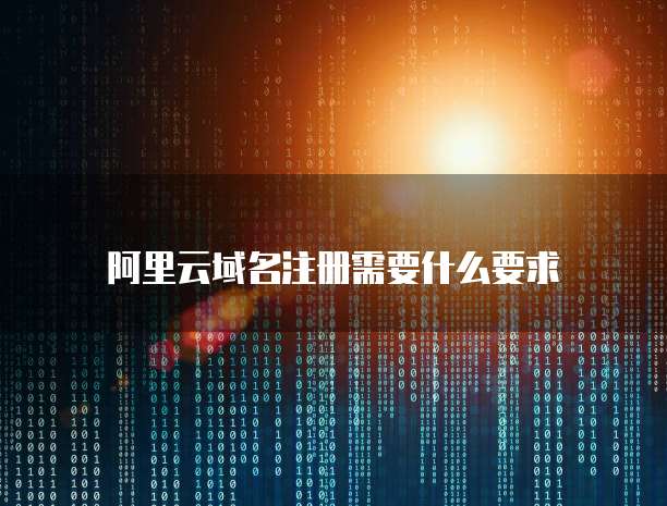 阿里云域名注册需要什么要求