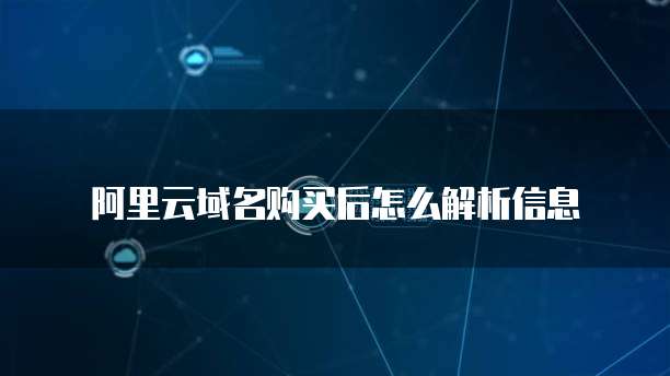阿里云域名购买后怎么解析信息