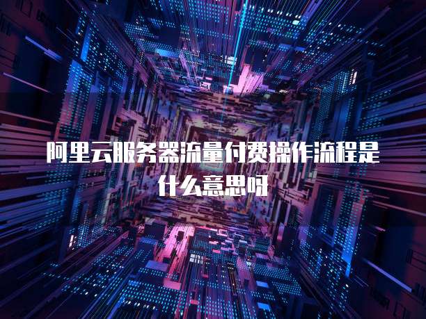 阿里云服务器流量付费操作流程是什么意思呀