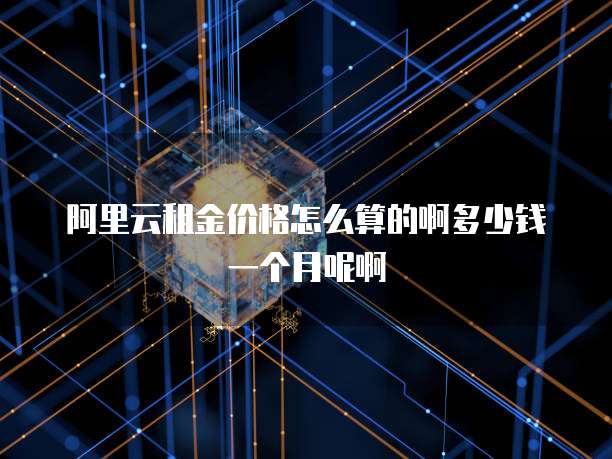 阿里云租金价格怎么算的啊多少钱一个月呢啊