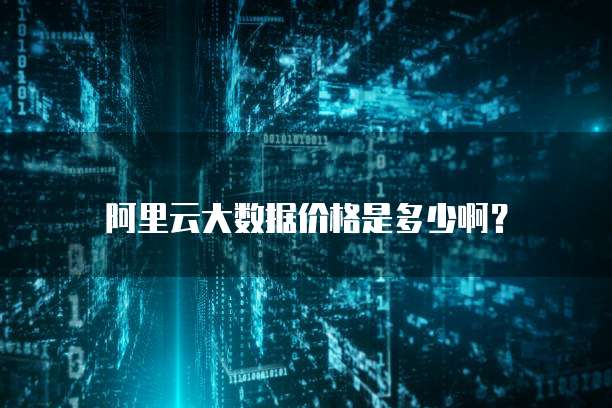 阿里云大数据价格是多少啊?