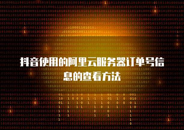 抖音使用的阿里云服务器订单号信息的查看方法