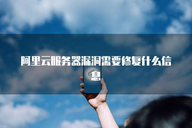 阿里云服务器漏洞需要修复什么信息