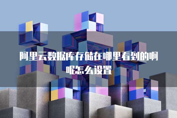 阿里云数据库存储在哪里看到的啊呢怎么设置