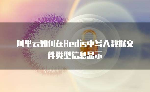 阿里云如何在Redis中写入数据文件类型信息显示
