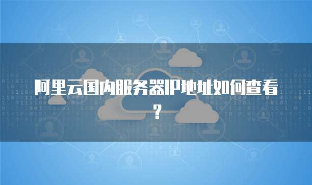 阿里云国内服务器IP地址如何查看?