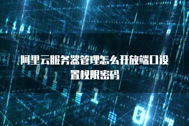 阿里云服务器管理怎么开放端口设置权限密码