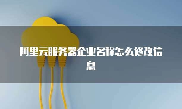 阿里云服务器企业名称怎么修改信息