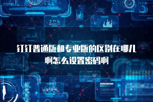 钉钉普通版和专业版的区别在哪儿啊怎么设置密码啊