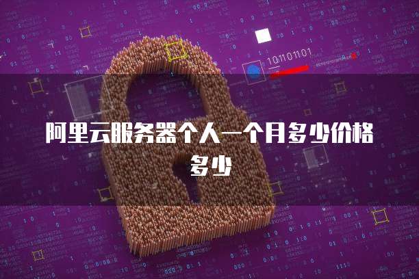 阿里云服务器个人一个月多少价格多少