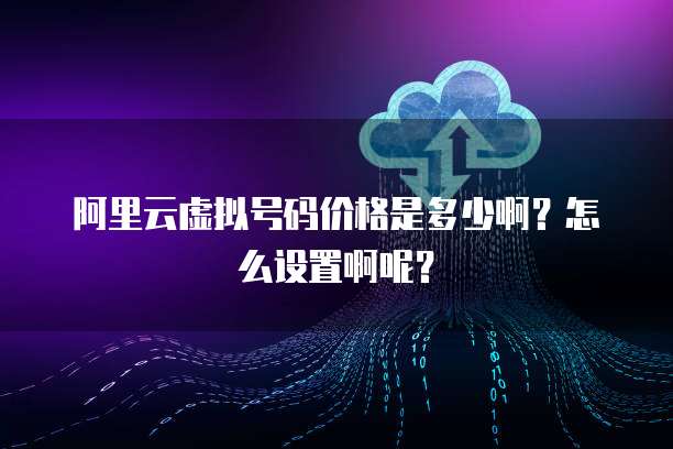 阿里云虚拟号码价格是多少啊?怎么设置啊呢?