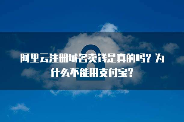阿里云注册域名卖钱是真的吗?为什么不能用支付宝?