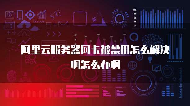 阿里云服务器网卡被禁用怎么解决啊怎么办啊