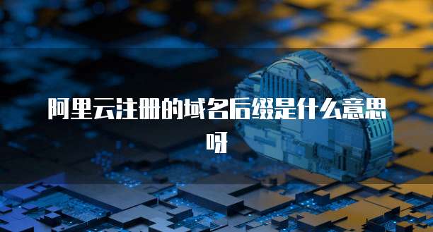 阿里云注册的域名后缀是什么意思呀
