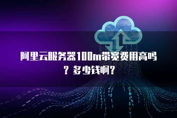 阿里云服务器100m带宽费用高吗？多少钱啊？