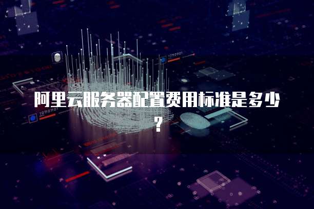 阿里云服务器配置费用标准是多少？