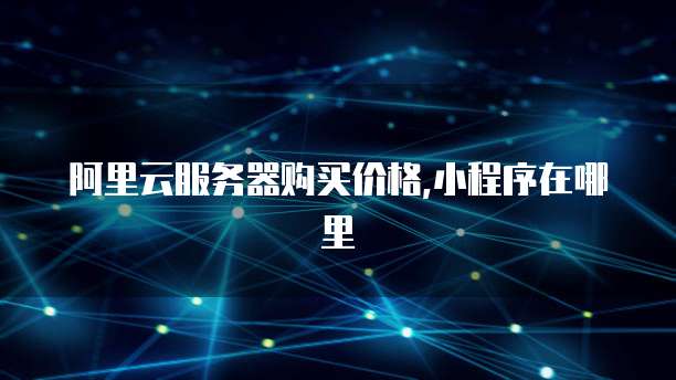 阿里云服务器购买价格,小程序在哪里