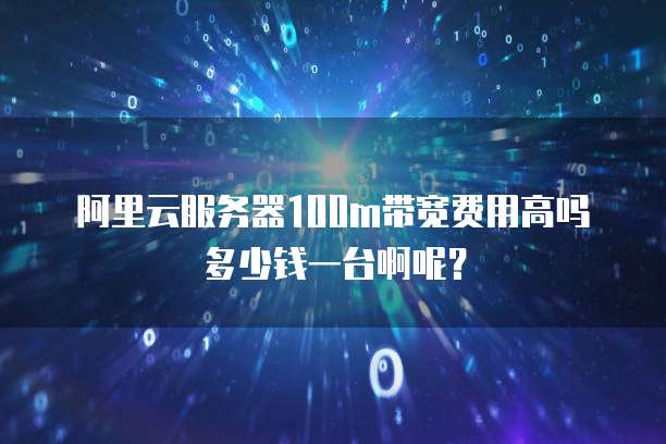 阿里云服务器100m带宽费用高吗多少钱一台啊呢?