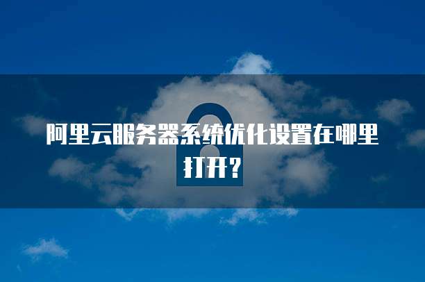 阿里云服务器系统优化设置在哪里打开?