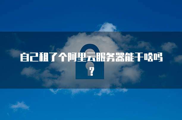 自己租了个阿里云服务器能干啥吗?