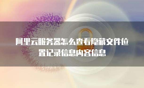 阿里云服务器怎么查看隐藏文件位置记录信息内容信息