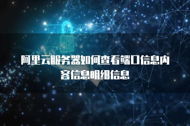 阿里云服务器如何查看端口信息内容信息明细信息