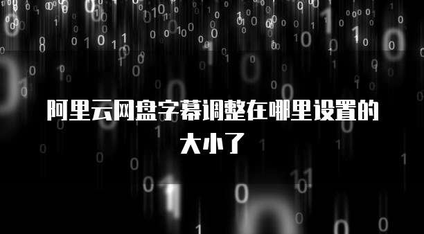 阿里云网盘字幕调整在哪里设置的大小了