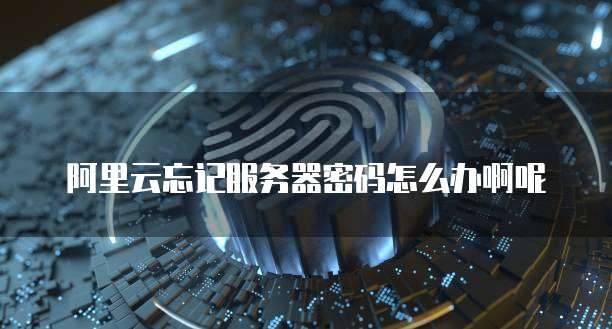 阿里云忘记服务器密码怎么办啊呢