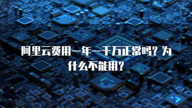 阿里云费用一年一千万正常吗?为什么不能用?